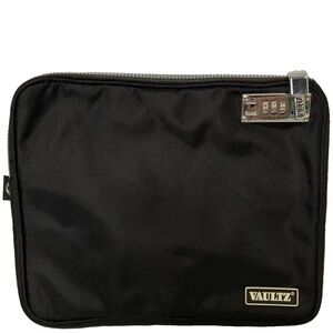 Vaultz Black Security Zipper Pouch with Lock & Security Tethering Cable; NEW